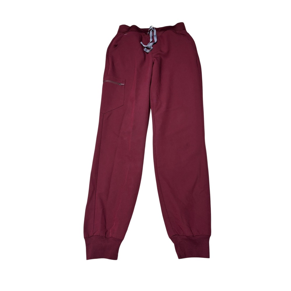 FIGS Technical Collection Burgundy Jogger Scrub Pants Women Small W27 L31 Maroon